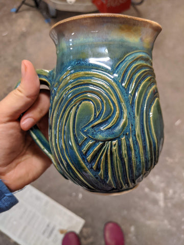 Pitcher: Carved Waves