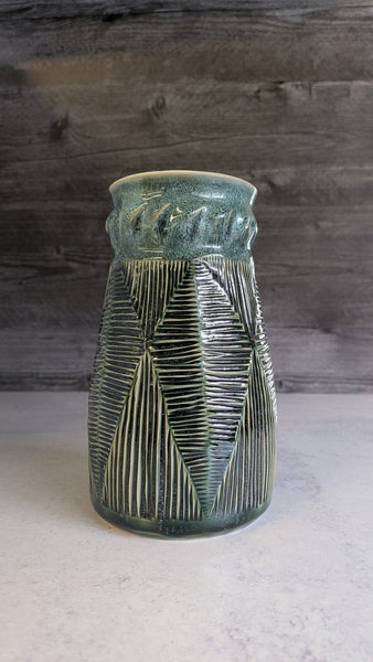 Vase: Carved Green