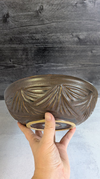 Bowl: Copper Carved Serving