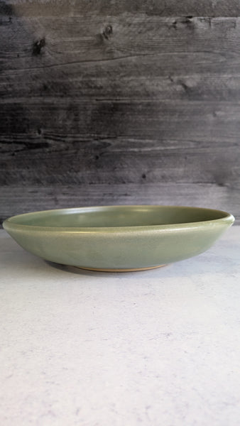 Bowl: Shallow Green Serving