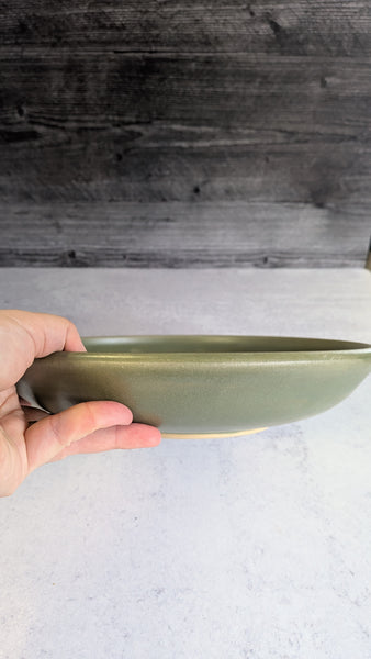 Bowl: Shallow Green Serving
