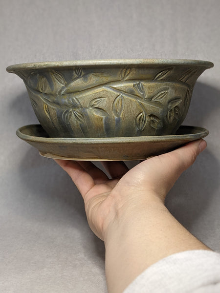 Planter: Vines with Attached Drip Tray